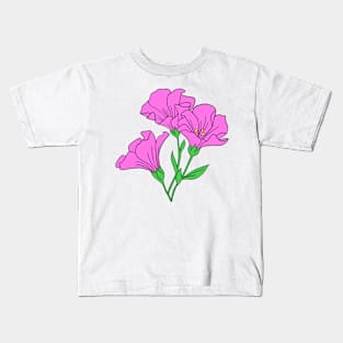 Pink Lily floral Hand Drawn Gardening Gift Kids T-Shirt